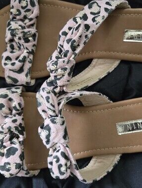 Nina Pink Leopard Knot-Front Women's Sandals